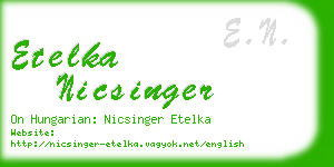 etelka nicsinger business card